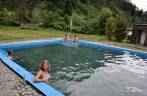 Piscina tratada de águas termais nas Termas del Amarillo, perto de Chaitén, no sul do Chile